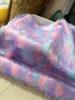 Gradient Five-Color Jacquard Faux Fur Tencel Fabric with Flocked Long Pile and Perforated Grid Design