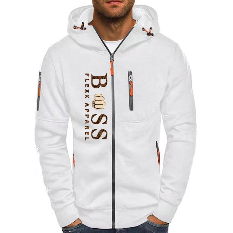 Mens Hooded Sweatshirt Casual Sports Zip-up Top Fashion Print Hoodie S-XXXL