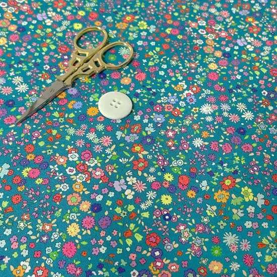 

Small Floral Print Cute Sheeting Fabric for Size 22A 110cm x nora. FR1076-A Sewing, Pre-Cut, (Green, 100cm) зелёный