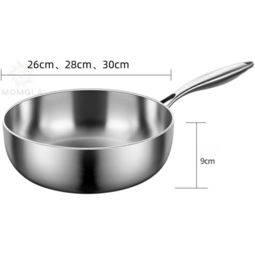 Momgla 316 Stainless Steel Multi-Purpose Frying Pan, Deep Stir-Fry Pan, Stew Pot, Saucepan with Lid, Large Capacity, Durable, Non-Stick, Easy To Clean