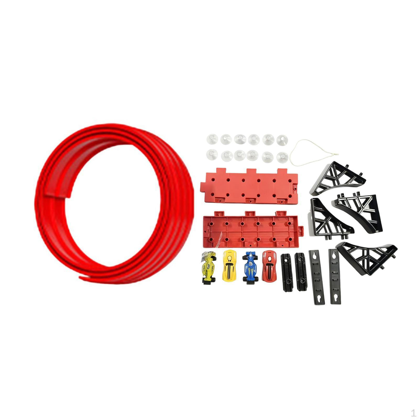 

Flexible Ramp with Suction Cups for Toy Cars, Versatile Starter Kit, DIY Race Track Christmas, Red 4m