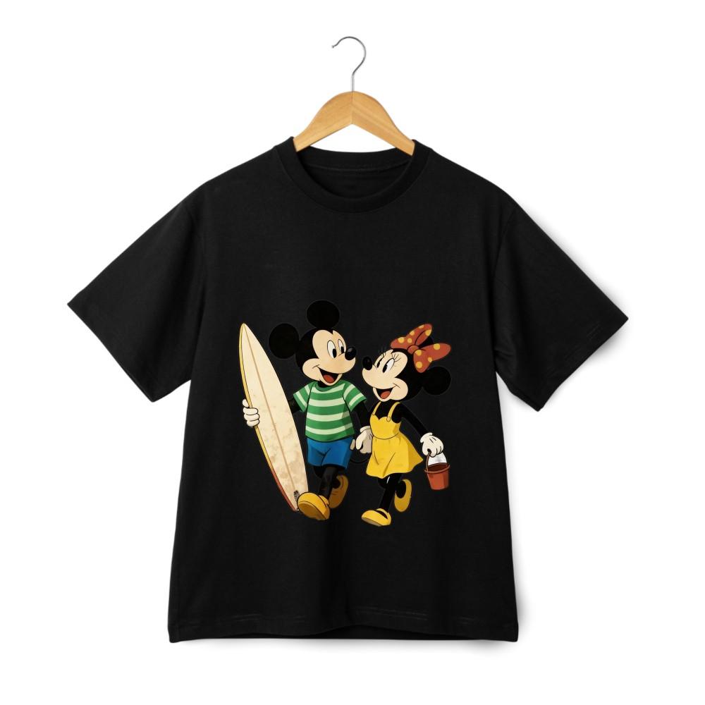 

Mickey and Minnie Couple T-Shirt Cartoon Print Casual Wear| Unisex Trendy Cute Tee XL