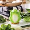 Novelty Vegetable Design Jar Ceramic Cabbage Shaped Lard with Lid Spoon, 350ml Kitchen Sealed Condiment Server for Restaurant Seasoning Container,