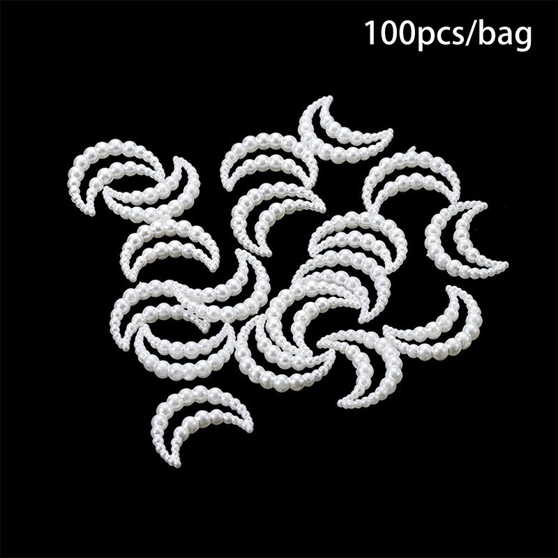 100 st/parti Imitationspärlor Blomma Hjärta Stjärna Måne Mellanläggspärlor För Smyckestillverkning Armband Berlocker Örhänge