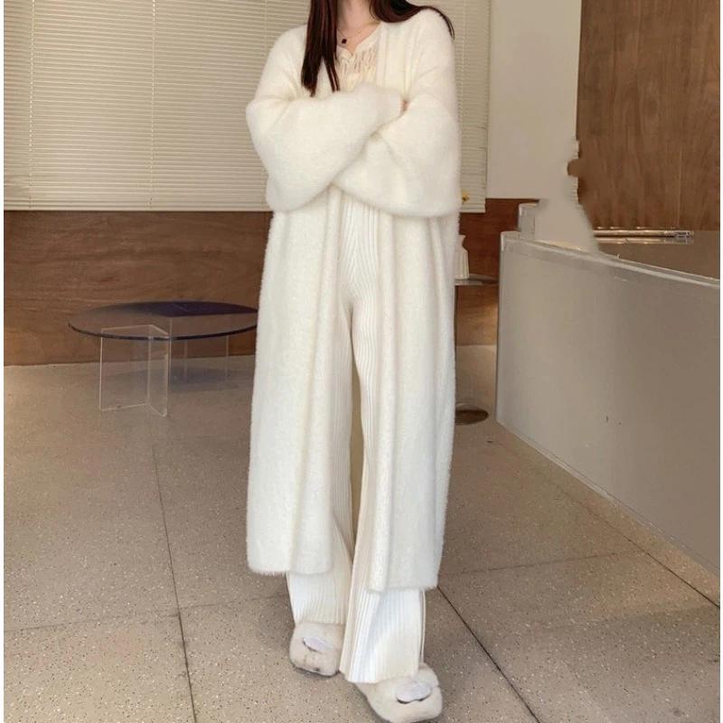 Damen S Lockerer Langer Überknie Strick Cardigan Pullover Herbst Winter