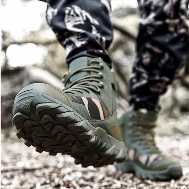 High-end Motorcycle Boots Tactical Outdoor Hiking Camping Sneakers for Men Unisex Safety Boots for Men Zapatos Seguridad Hombre