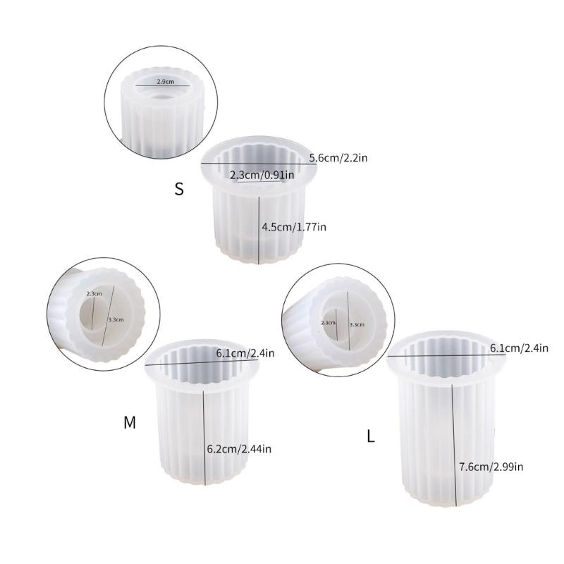 Kerzenhalter-Harzformen, gestreifter zylindrischer Kerzenständer, Silikonform, einzigartiger Kerzenständer, Epoxidgussform zum Selbermachen