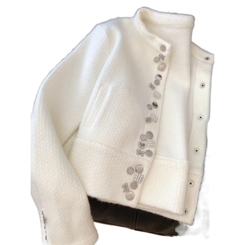 Eleganter weißer duftender Strickpullover: Damen 3D Rundhals Chic für Herbst/Winter