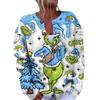 Women's Fashion Christmas Printed Long Sleeve Knitted Cardigan Button Down Jacket