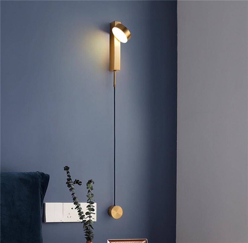 Postmodern Designer T Style Wall Light Dimmable Switch Wall Lamp Living Room Decoration Bedroom Bedside Sconce Light Fixtures