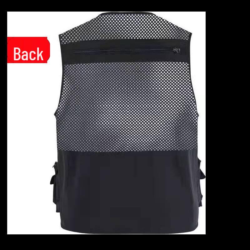 Men's 7XL Quick-Dry Mesh Vest With Multi-Pockets - Breathable Summer Wear