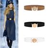 Delicate Flower Buckle Waist Belt Women Elastic Belt Stretchy Belt Wide Waistband for Woman Shirt Blouses Coat Decor