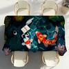 Colorful Koi Fish Table Cloth Party Decor Dining Room Home Kitchen Patios Waterproof Stain-Proof Table Cloth