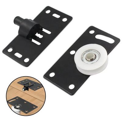 1 Sets Black Sliding Noiseless Door Wheels Rollers Pulleys Runners For Cupboard Wardrobe Furniture Wheel Accessories Bearing
