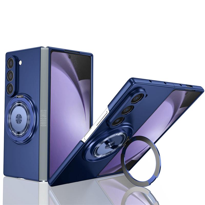 360° Rotate Magnetic Ring Kickstand Phone Case For Samsung Galaxy Z Fold 7 6 5 4 3 5G For Magsafe Holder Shockproof Hard Cover