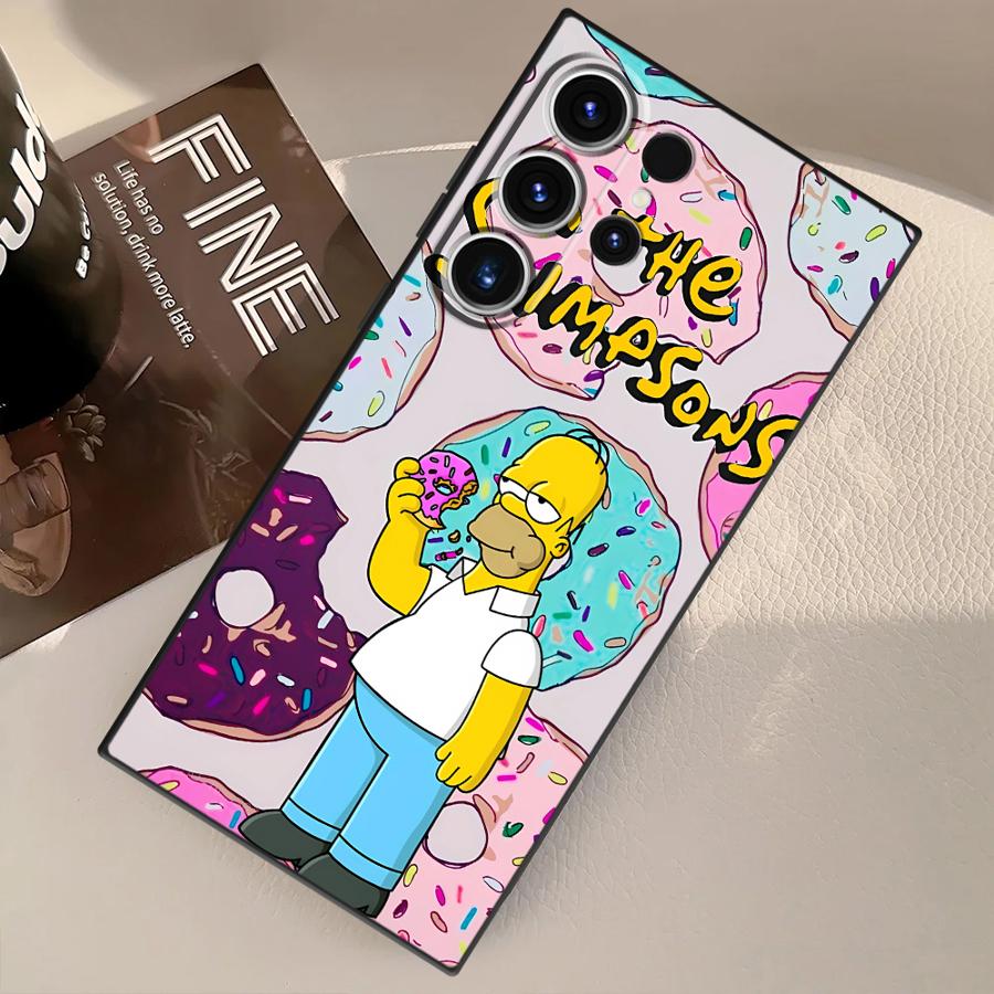 S-simpsons Donut Funda Phone Cover Case for Samsung Galaxy S25 Ultra S24 Plus S20 S22 S9 S21 S23 FE