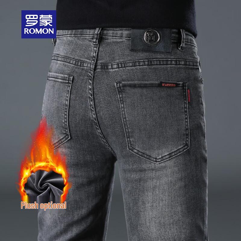 

ROMON Men s 2025 Thickened Warm Stretch Casual Jeans 38