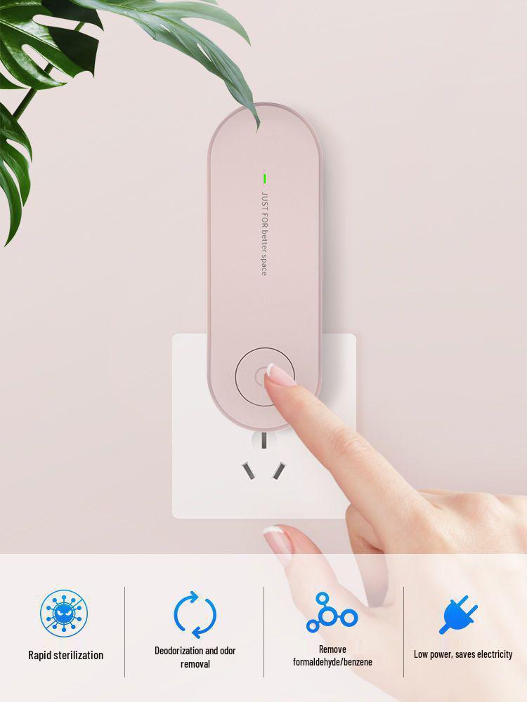 Mini Air Purifier for Home & Bedroom - Deodorizes, Removes Odors, Smoke, Dust, Pet Dander, and Formaldehyde with Negative Ions