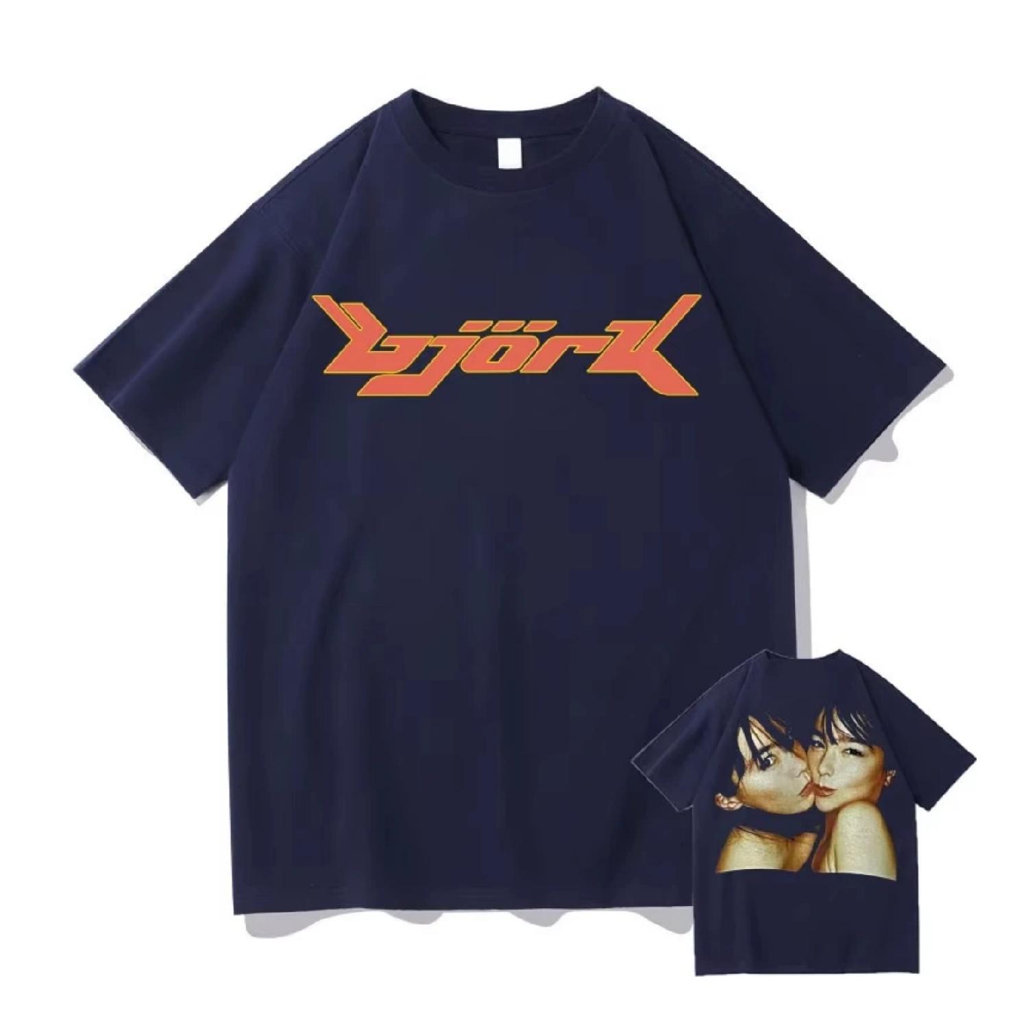 

1990 Bjork Heavy Concert Vintage Tshirt Hip Hop Music Album Double Sided Print Oversized T-shirt Men Women Fashion Casual Tees S чёрный