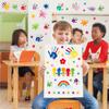 Colorful Handprint Wall Stickers Splash Water Rainbow Classroom Children's Room Starts School Season