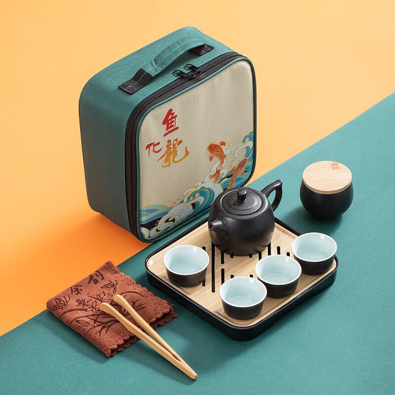 Portable Coarse Pottery Travel Tea Set