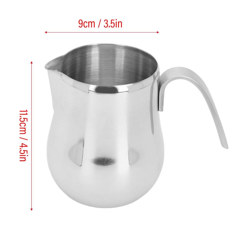 650ml Capacity Milk Frothing Pitcher With Handle Silver Coffee Milk Frothing Pitcher Stainless Steel Milk Frothing Jug