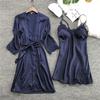 Lingerie Women Silk Lace Robe Dress Babydoll Nightdress Sleepwear Kimono Set