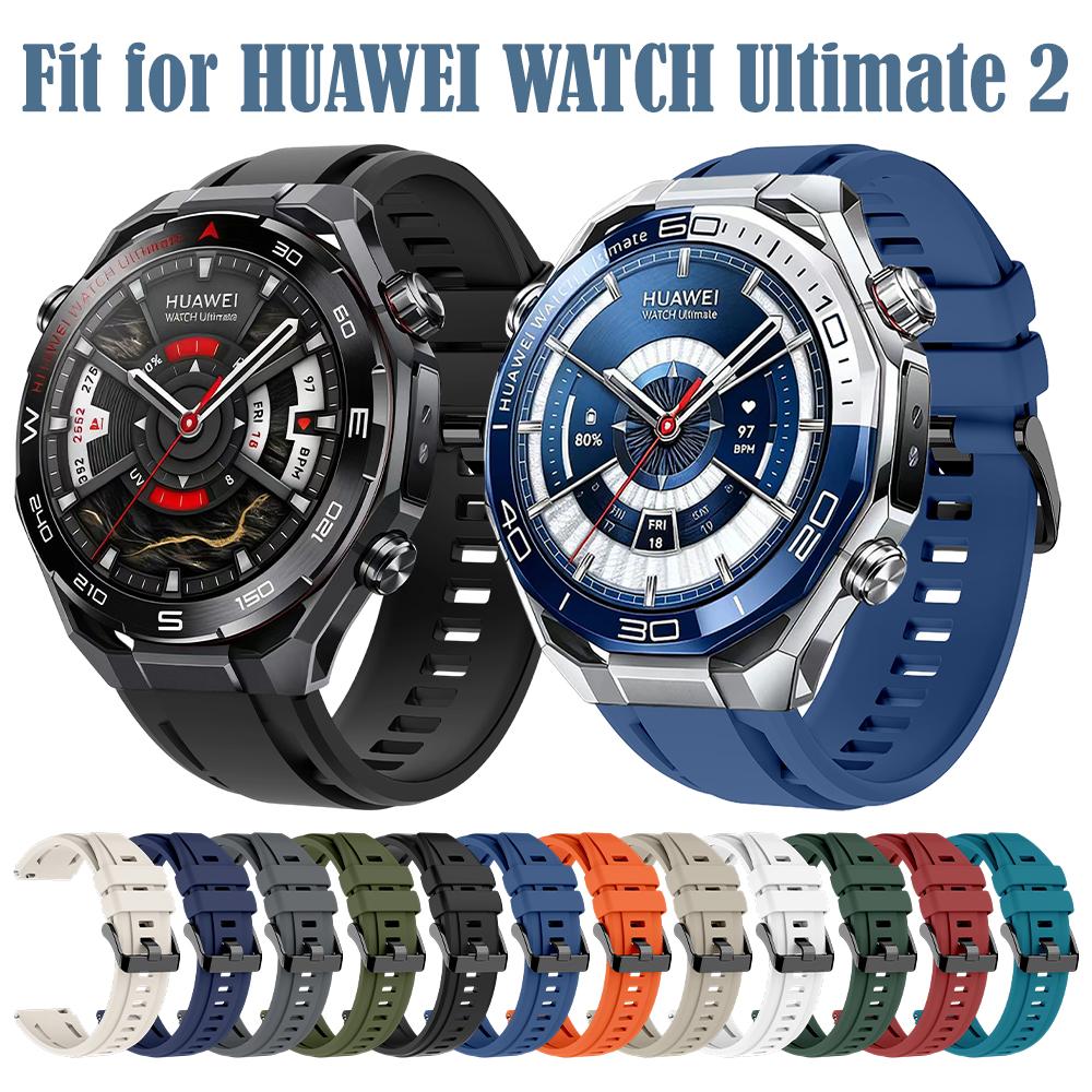 Silicone Watch Band for Huawei Watch Ultimate 2 Breathable Soft 22mm Dual-Color Official Watchband Fit for Huawei Watch6 5 46mm
