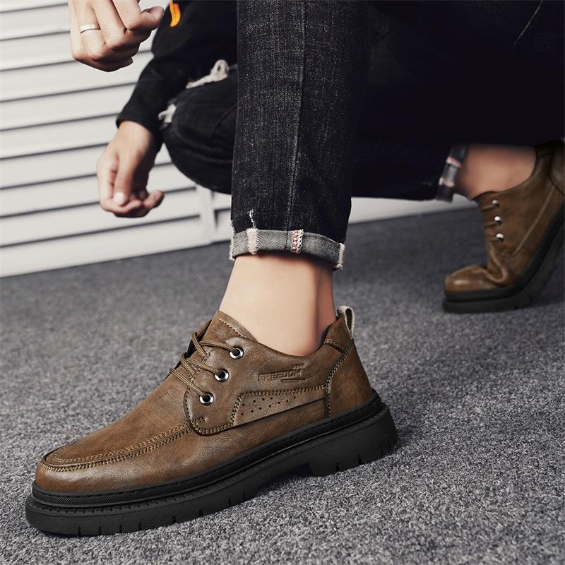 Fashion New Men Footwear Luxury Brand High Quality Oxford Shoes Men's Casual Lace Up Dress Shoes Genuine Leather Moccasins Office Shoes