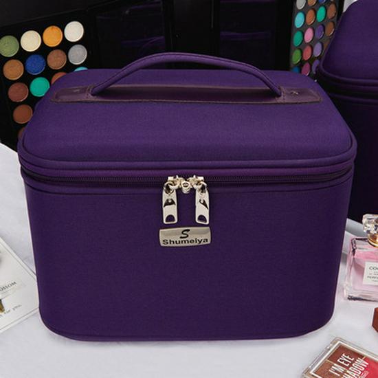 Women's Multi-layer Beauty Makeup Storage Bag - Large Capacity Handheld Organizer with Print Design