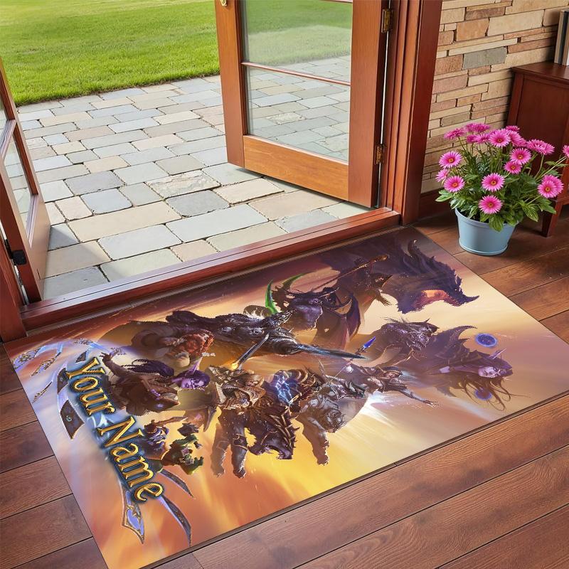 Crystal Velvet Rug Custom Name Text, Soft Non Slip Floor Mat Home DecorWorld of Warcraft