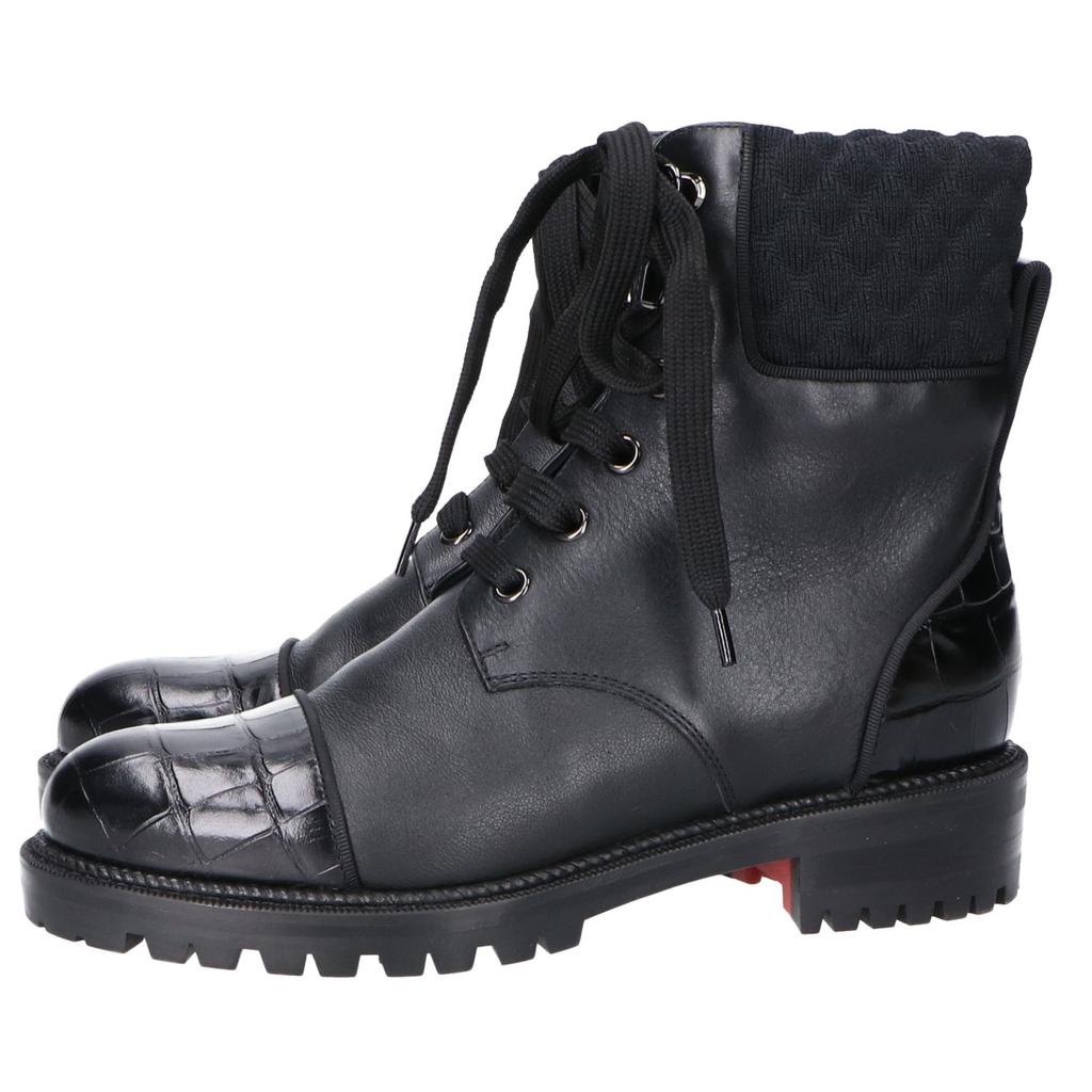 Christian Louboutin [Beautiful Condition] MAYR Lace-Up Ankle Boots shoes 35 blackUsed