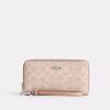 Long Zip Around Wallet In Signature Canvas Silver Sand Taupe