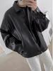 Men's Retro Motorcycle Leather Jacket - Casual, Trendy, Handsome PU Vest for Spring and Autumn In Black