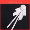 Elegant White Silk Bow Brooch For Women With Pearl Detailing For Formal Wear