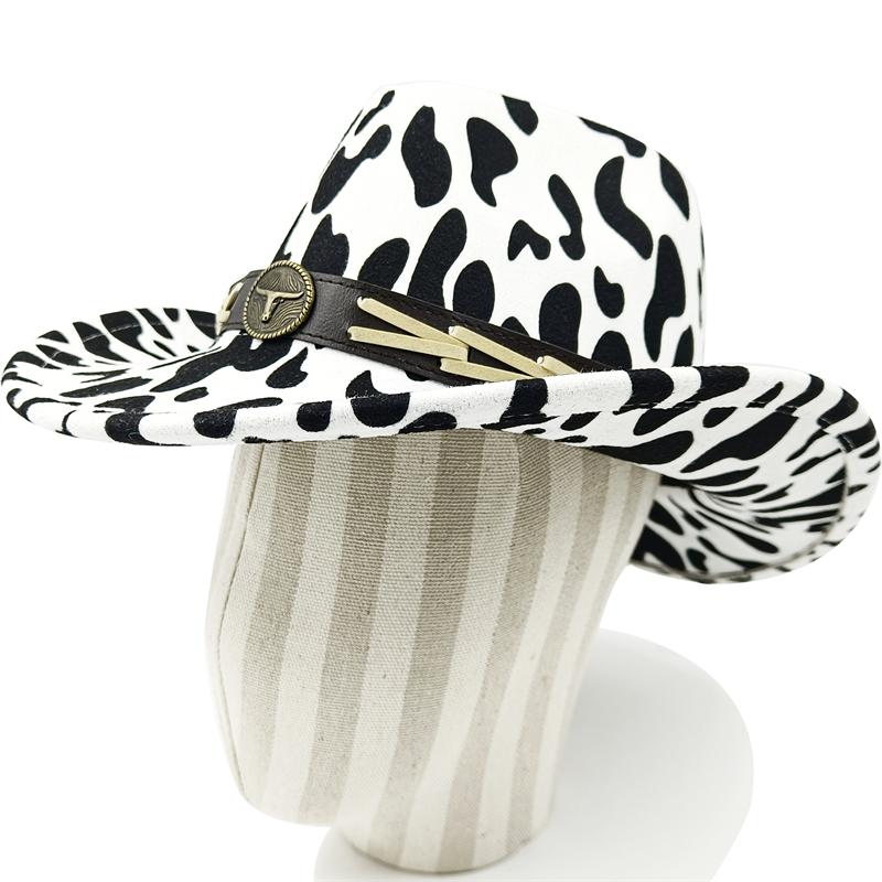 Dark purple Cowboy Hat New Jazz Knight hat cowboy hat monochrome felt hat men's and women's large brim outdoor hat