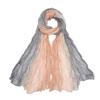 Gradient Crumpled Scarf For Women Girls Students New Thin Patchwork Cotton Voile Scarves Soft Knitting Shawl Female Wrap Shawls