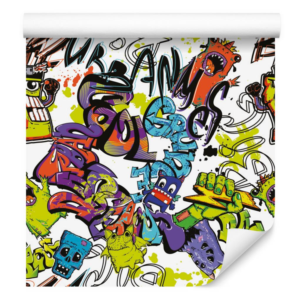 Graffiti wallpaper with colorful for living room and bedroom 50x1000