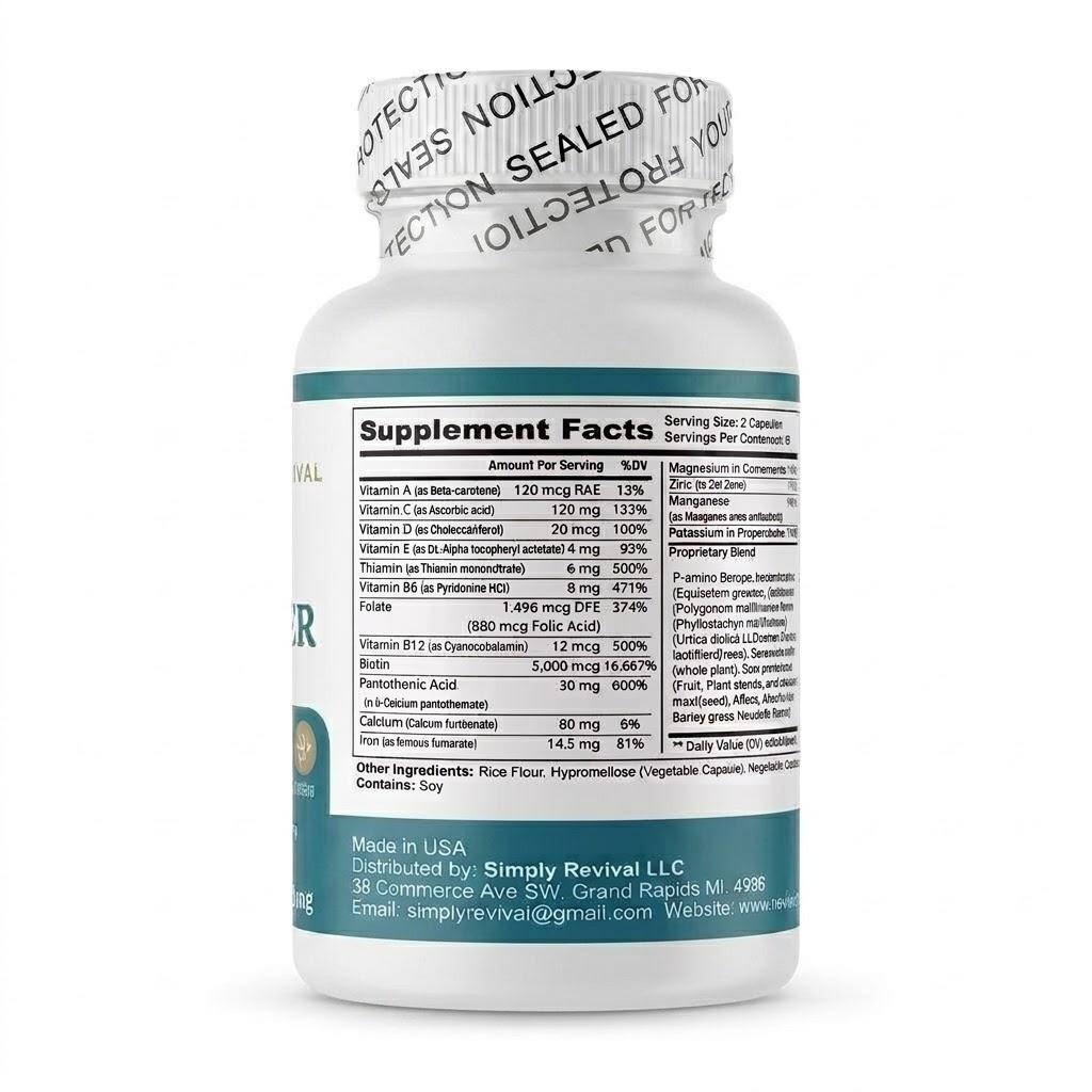 DHT Blocker Saw Palmetto Hair Growth for Men & Women Reduces Shedding 60 Ct