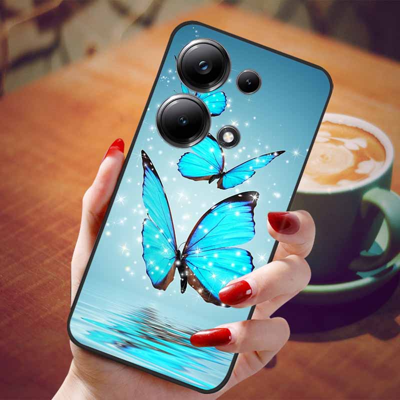 For Poco M6 Pro 4G Case Fashion Marble Silicon Black Cover for Xiaomi Poco M6Pro 4G Phone Case M 6 Pro Soft Shells PocoM6Pro 4G
