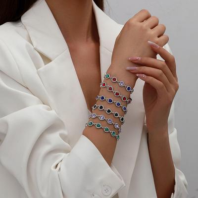 High-end Sweet Love Imitation Zircon Jewelry with Diamonds Heart-shaped Bracelet