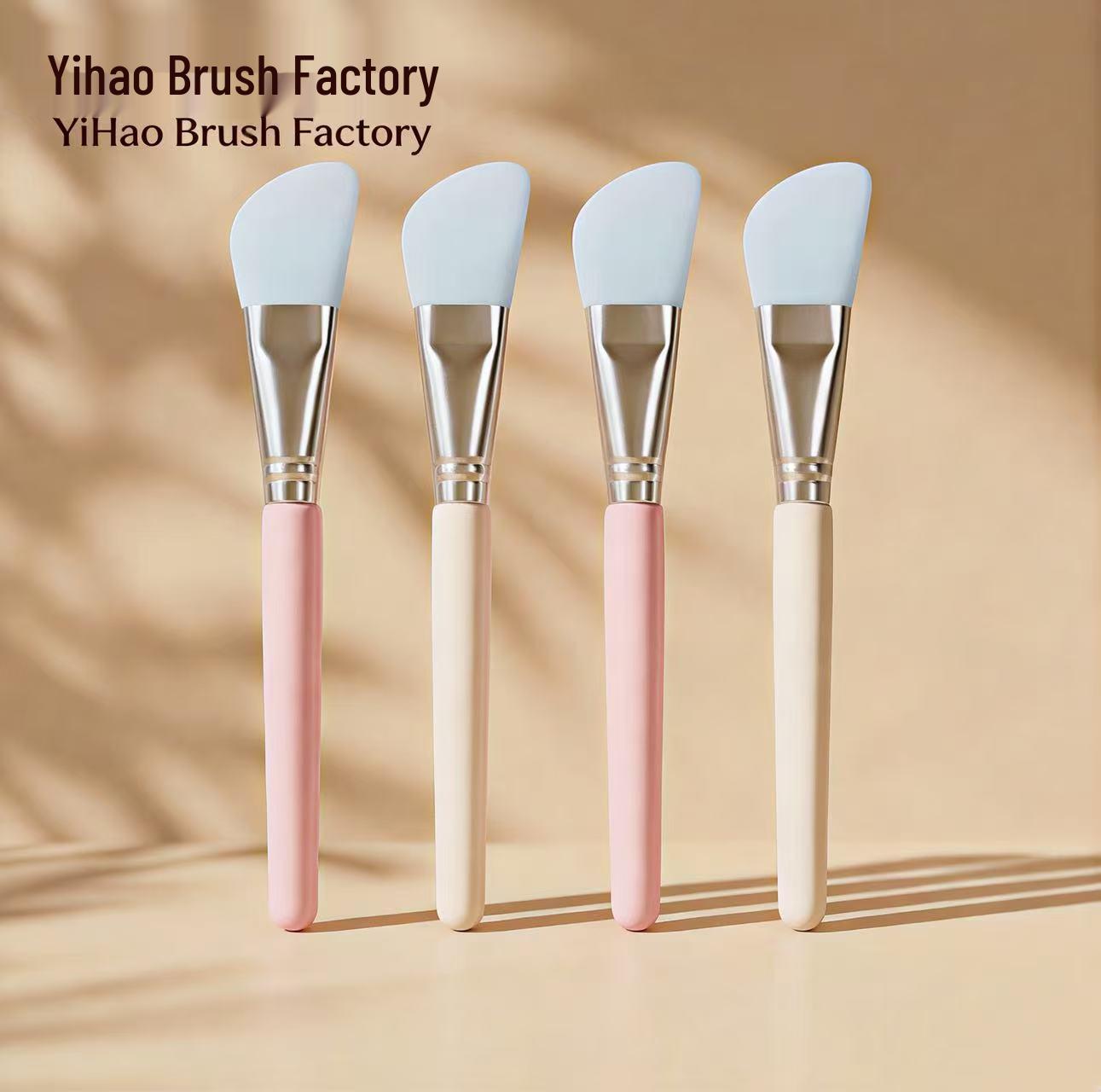 Silicone Knife-Shaped Mask Brush with White Handle for Beauty Salons Blush Pink Silicone Mask Brush