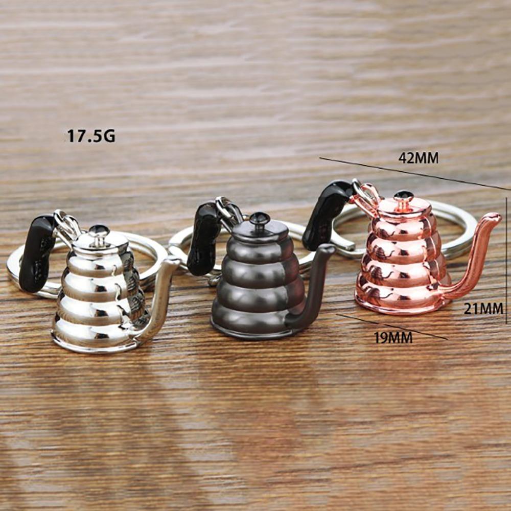 Kovový 3D Kreativní Klíčenka na kávu Konvička Roztomilá Rukojeť kávy Klíčenka Kreativní Mini Kreativní Barista Klíčenka na kávu