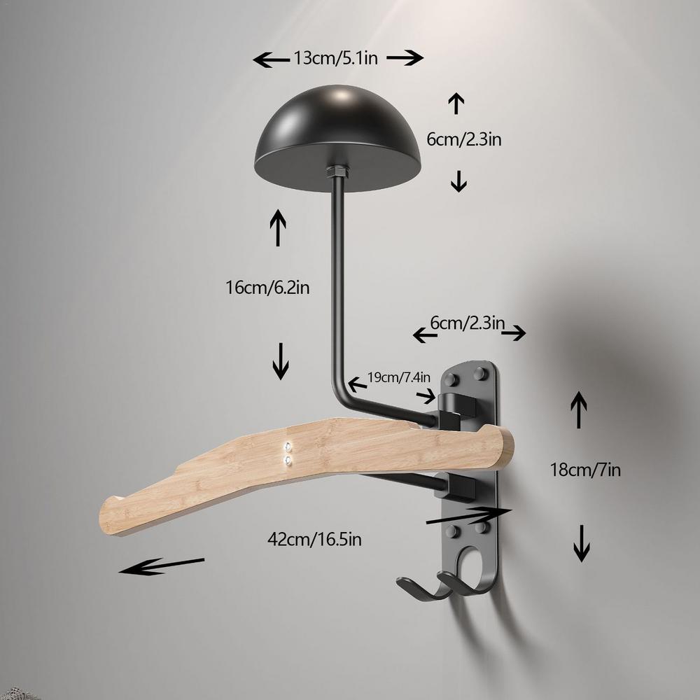 Motorcycle Helmets Holder Wall Mount bike Helmets Stand Wooden Helmet Display Hanger With Hooks Hat rack Motorcycle accessories