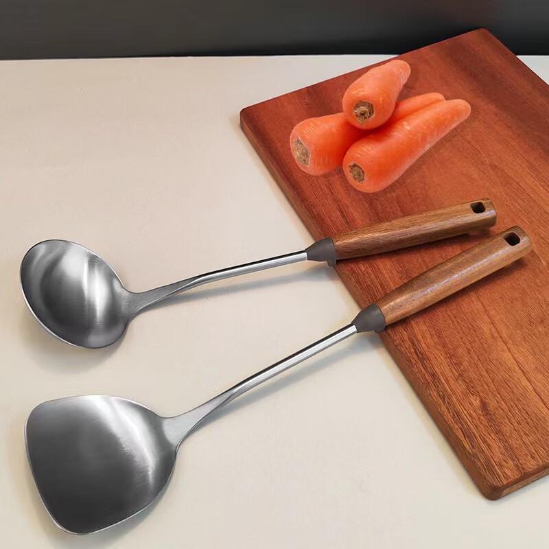 Walnut Wood Handle 316 Stainless Steel Kitchen Utensil Set