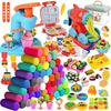 Conhifvn Wheat Clay, 80-Piece Deluxe Set, DIY Clay Play Toys for Kids, Handmade Tools, Birthday Gift for Boys and Girls, Indoor Play, Clay Toys