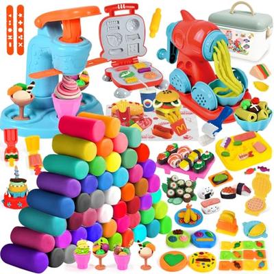Conhifvn Tarweklei, Deluxe Set van 80 Delen, Doe-het-zelf Klei Speelgoed voor Kinderen, Handgemaakt Gereedschap, Verjaardagscadeau voor Jongens en Meisjes, Binnenspelen, Kleispeelgoed