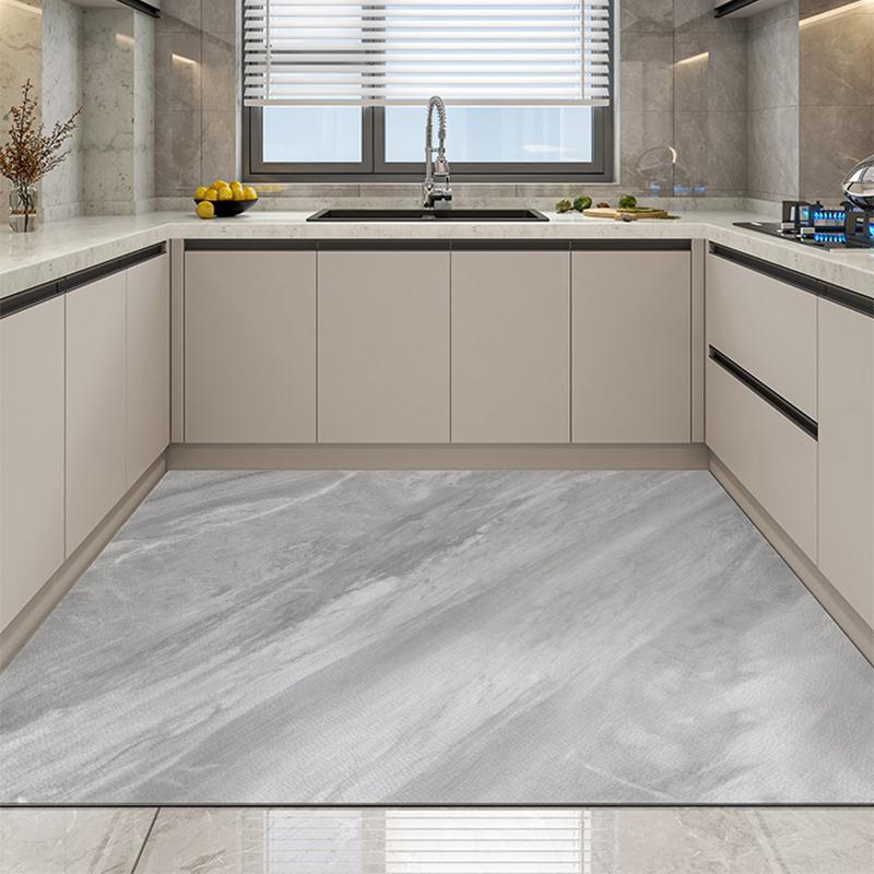 

Marble Pattern Kitchen Carpet Stone Pattern Foot Mat Gray Black Dirty Resistant PVC Rug Waterproof Anti-Slip Art Floor Mat 50x80cm