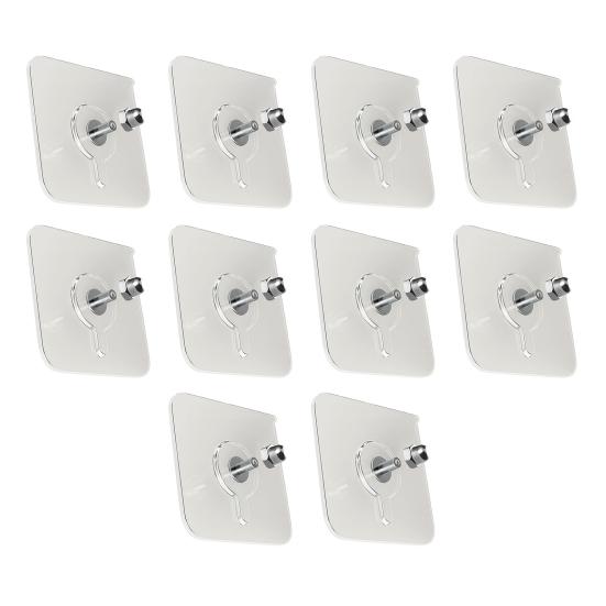 10Pcs Drill Free Adhesive Hooks Strong Load-bearing Waterproof Easy To Install Picture