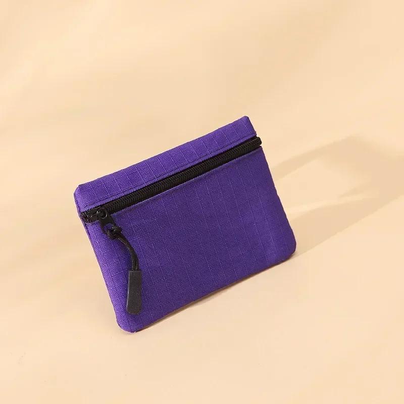 2025 Women's Fabric Coin Purse Multi Pocket Zipper Wallet with Card Slots Plain Color Small Organizer Bag for Cash Coins Cards